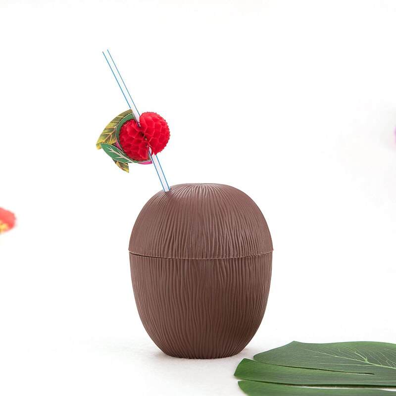 Tasse ananas en noix de coco fruits | Tasse d'ananas en plastique décoration de plage en forme de Fruit magnifique: coconut