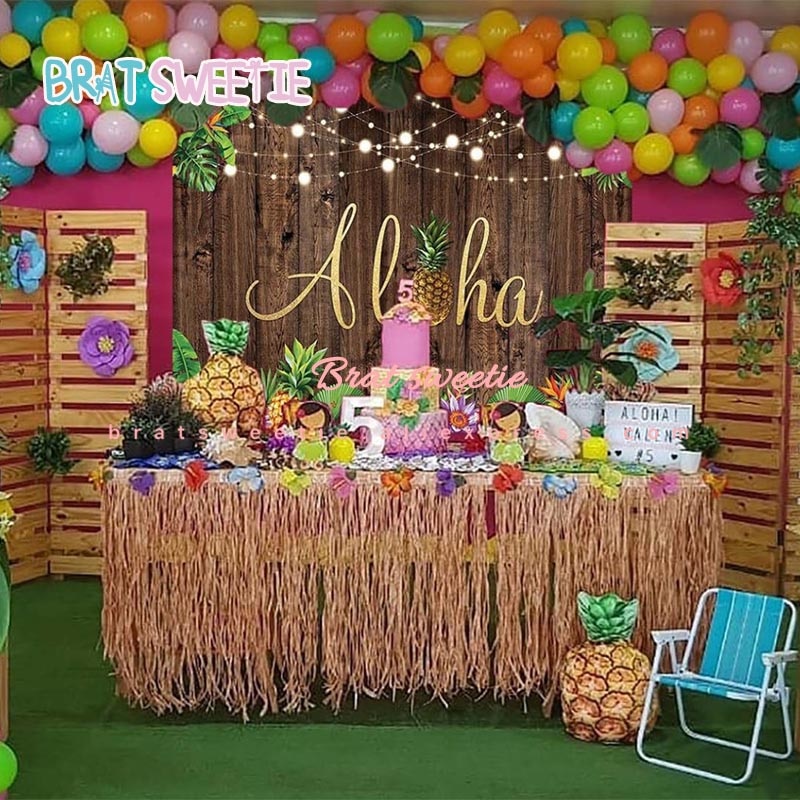 Hawaii fest aloha hawaiianskt halsband klänning bord kjol leis krans flamingo flickor födelsedagsfest dekorationer tillbehör