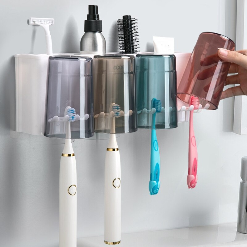 Wall Mount Automatic Toothpaste Dispenser Bathroom Accessories Set Toothpaste Squeezer Dispenser Bathroom Toothbrush Holder Tool