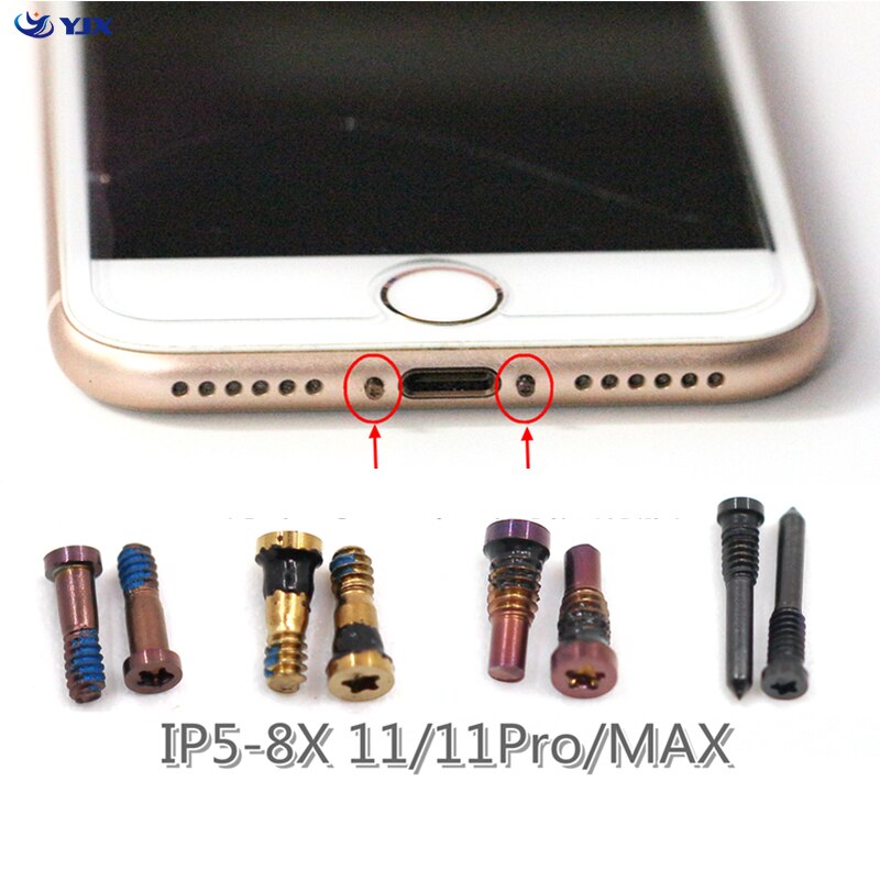 100pcs Back Cover Screw for iPhone 6 6s 7 8 Plus X 11 12 Pro Max Bottom Dock Connector Five Star Pentalobe Screws