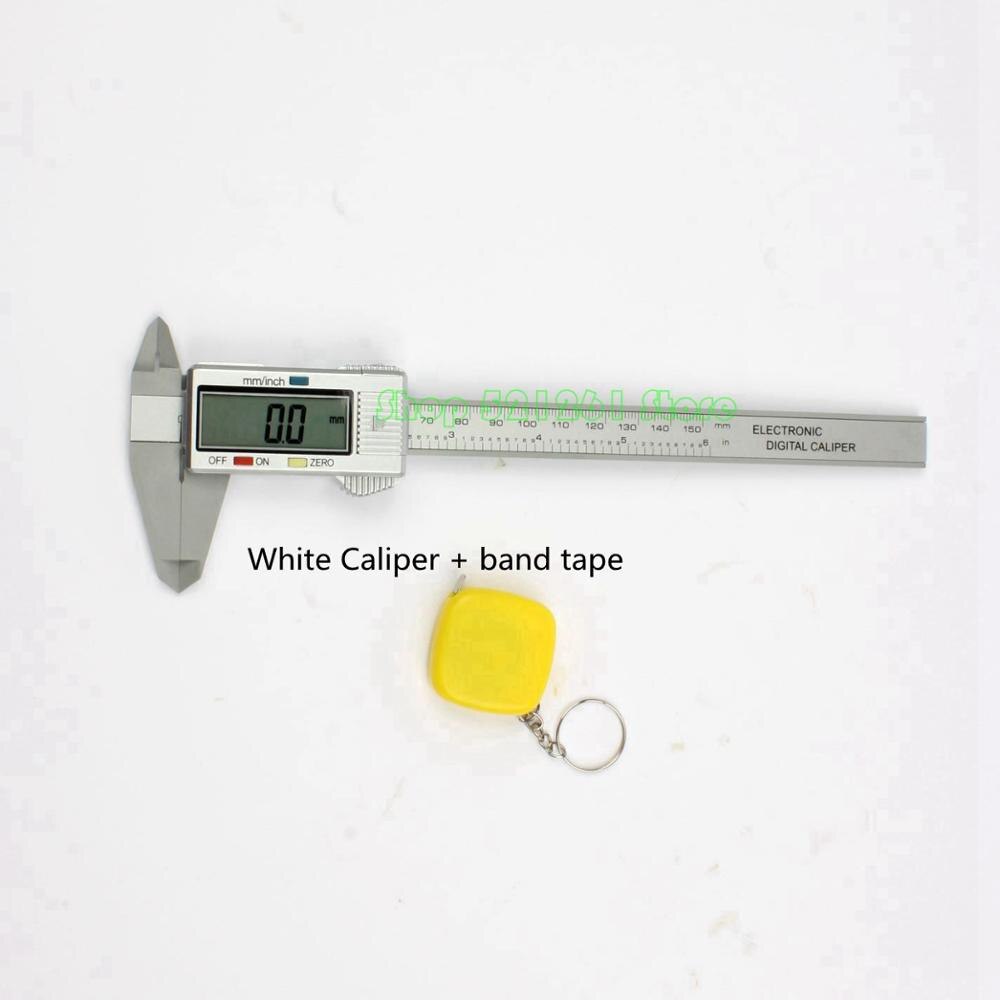 Calibrador Vernier electrónico Digital de fibra de carbono, herramienta de medición de micrómetro, cinta métrica de 1m, 150mm, 6 pulgadas, LCD,: W  Caliper band tape