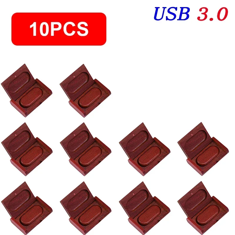 10PCS/Lot Wood USB 3.0 Flash Drive 64GB Pen usb 128GB Pen Drives U Disk 32GB Memory Stick Free LOGO Photography Wedding