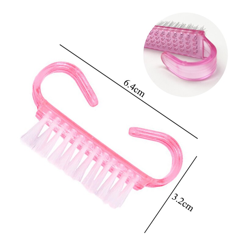 Nagellackborttagningsverktyg blötlägg av uv gel cap clip wrap verktyg nagelband pusher bomull nagelrengöring pedikyr nagelvårdsverktyg: Rosa nagelborste