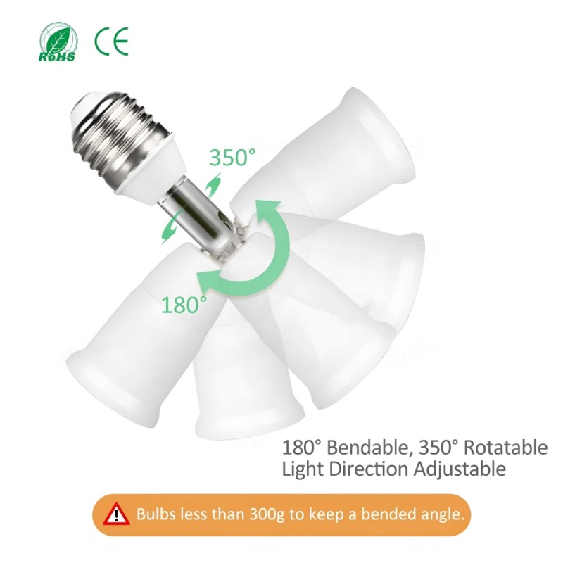 E27 LED-Glühbirnen-Lampenfassung, 2 Zoll, 1/3 Zoll, 1/4 Zoll, 1/5 Zoll, E27-Sockel, Splitter, LED-Lampenfassung, Glühbirnen-Adapterhalter