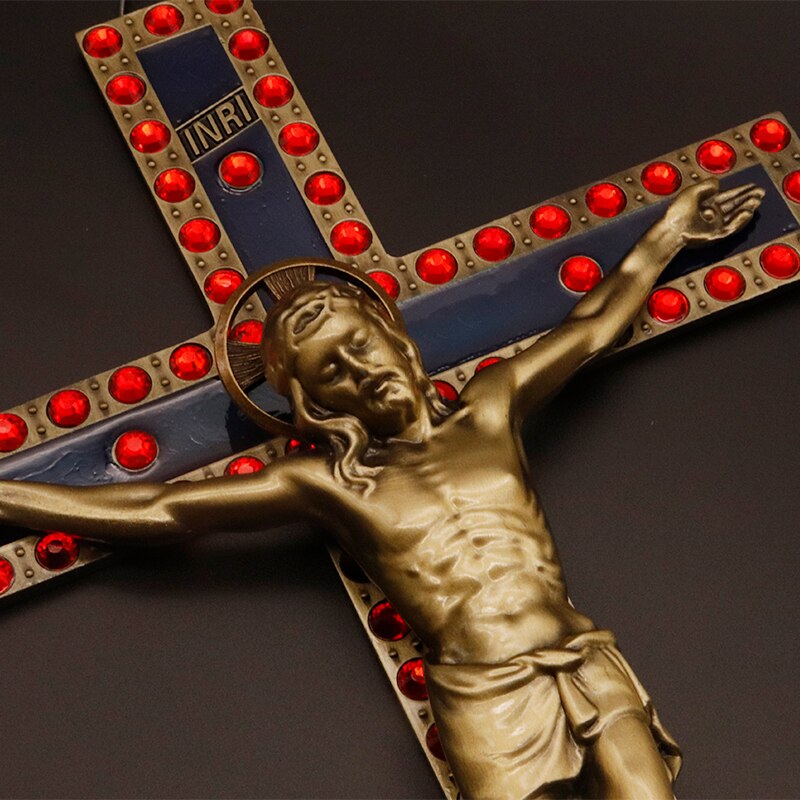 Jezus Big Cross Wall Decor Crucifijo Pared Katholieke Christus Kruisen Ambachten Kruisbeeld Religieuze Sieraden Kapel Heilige Object