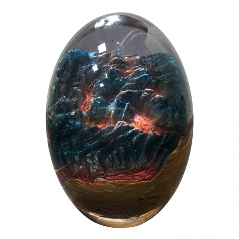 Crystal world Dragon Egg Ornamental Collection Decor Dinosaur Egg Statue Resin starry sky Egg Minerale Gemstone Home Decoration: 07