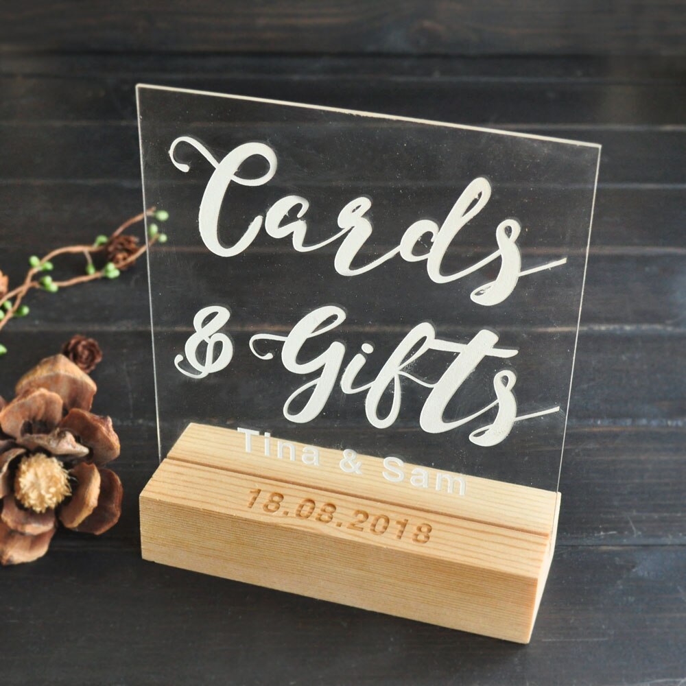 Table Sign For Wedding,Cards and Sign,Cards and Wedding Sign,Acrylic Wedding Sign
