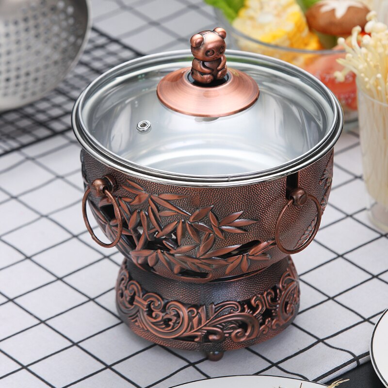 hotpot pot pot food warmer set cast iron pot cooking pot ceramic pot cooking cauldron cast iron boiling pot cookware set: A