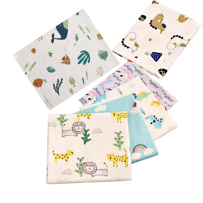 100% tecido de algodão dos desenhos animados algodão retalhos pano diy costura estofando quartos de gordura material para o bebê & criança 6 peças: 25x25cm / 1