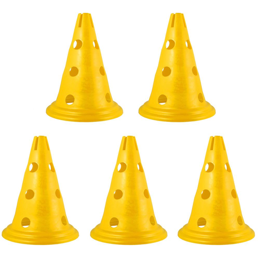5Stck Zeichen Kegel FußBall Multi-Messgerät Marker Straße Zeichen Straße Block Ausbildung Kegel: Gelb
