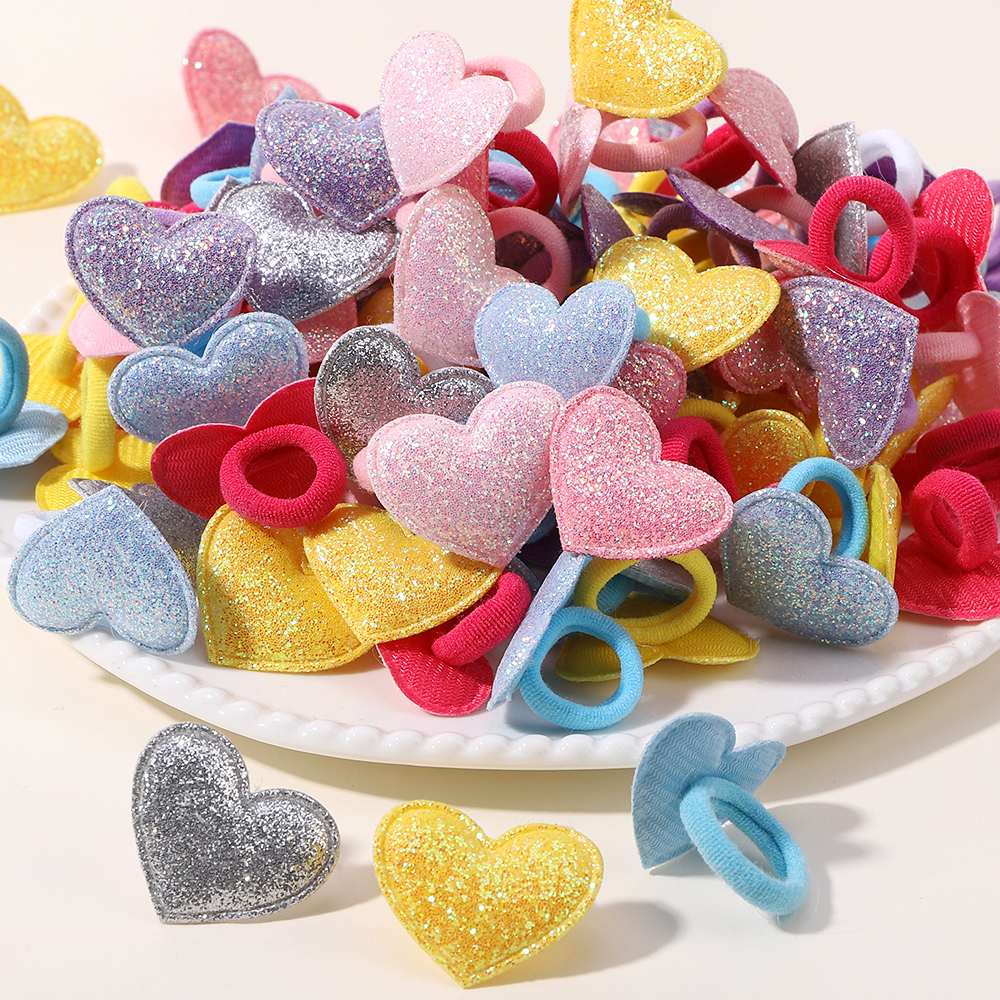 20 pçs crianças elásticos faixas de cabelo meninas bola de pelúcia faixa de borracha para crianças doces scrunchie laços de cabelo clipe acessórios de cabelo do bebê: Borgonha