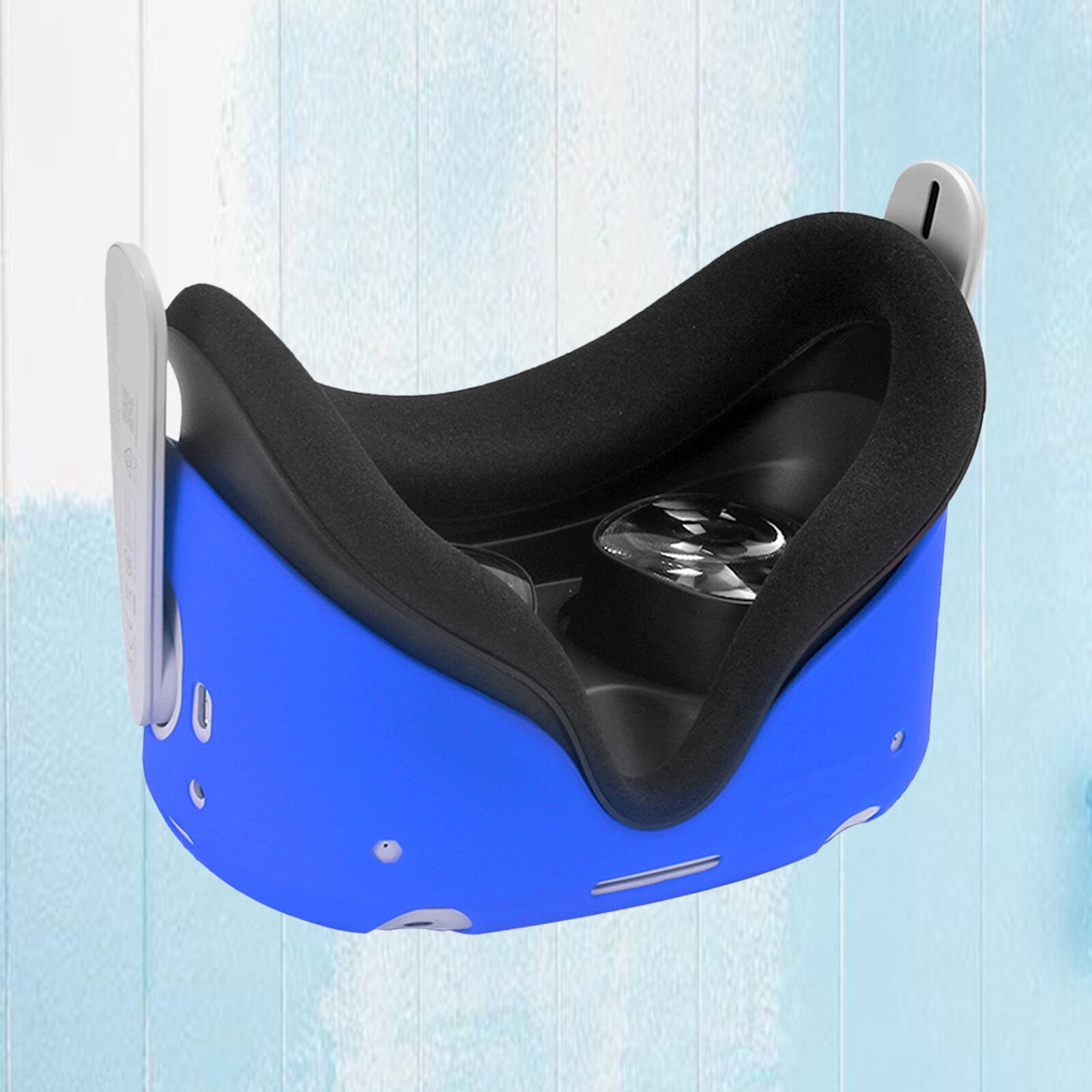 Acessórios vr shell para quest 2, capa protetora frontal antirrisco à prova de poeira e antichoque, fácil de limpar: Blue