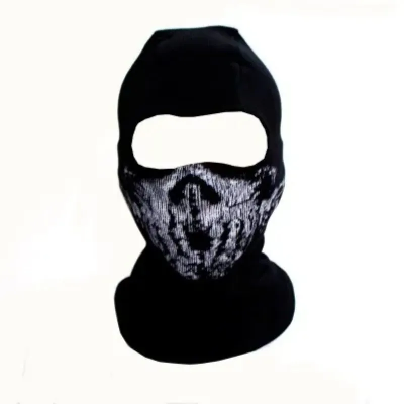 Schwarze Maske Sturmhaube Mützen Hüte Männer Geisterschädel Vollgesicht warm Maske Kapuze Mütze Gorros hombre Casquette Sturmhaube: Grau