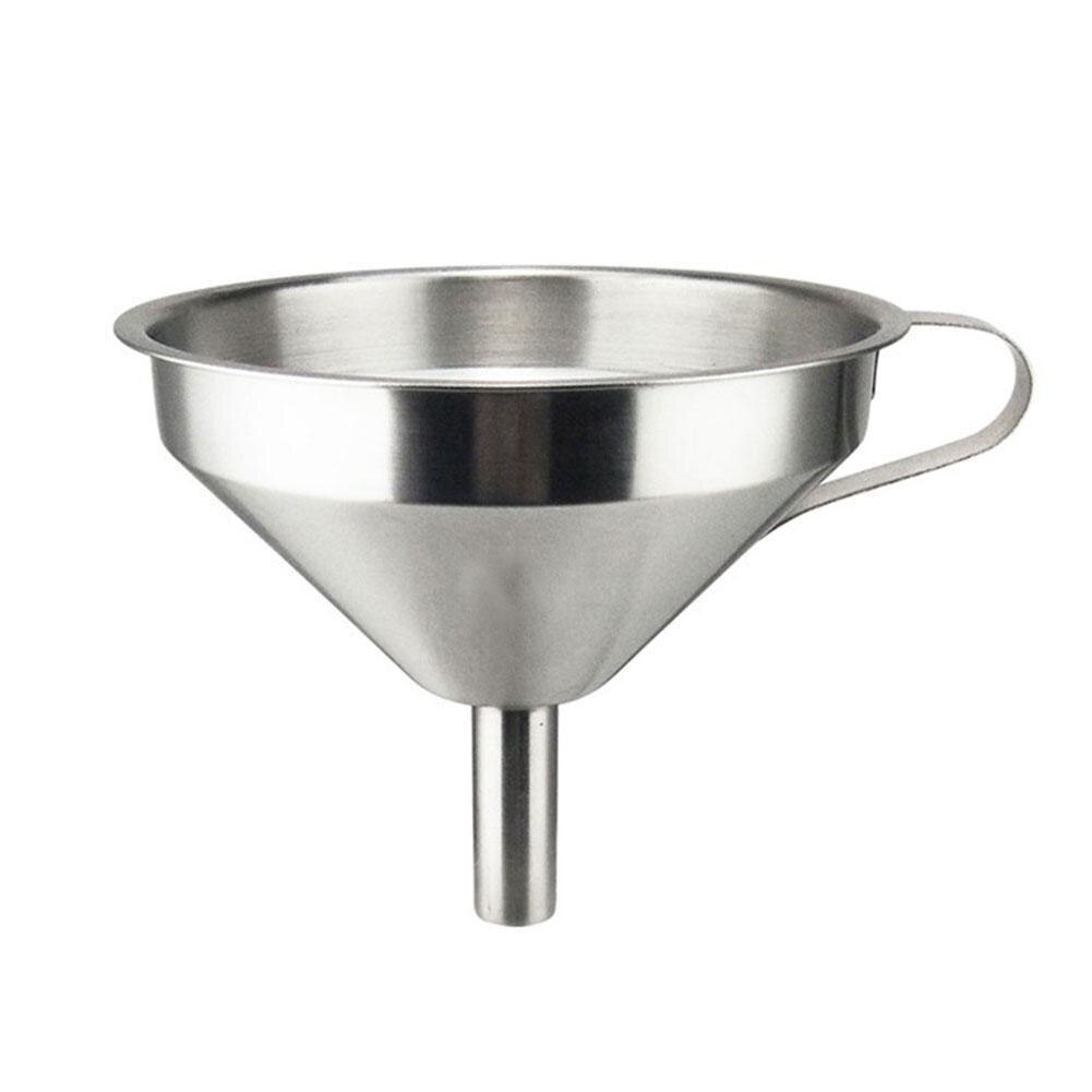 1 x rustfrit stål køkken mini tragt lille mund til vin olie påfyldning spiritus flaske dåse køkken køkkenredskaber filter lækage