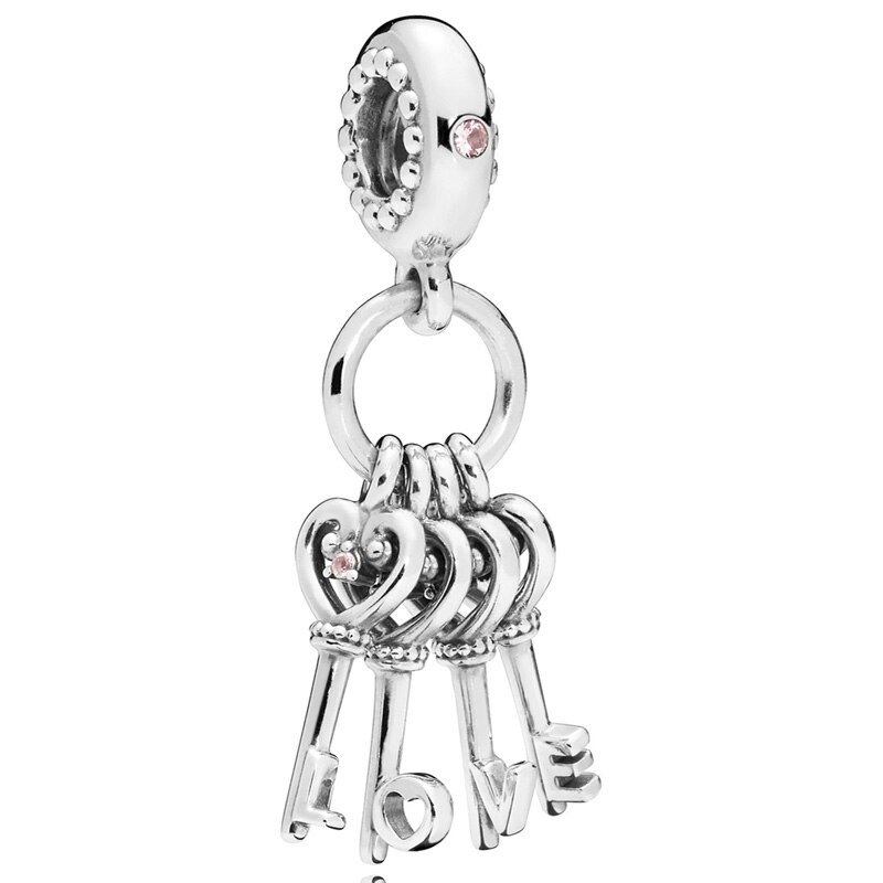 Pandora York podkreśla potrójny Monogram pióro duchowość wisiorek koraliki 925 srebro Charms Fit bransoletka DIY biżuteria: B975