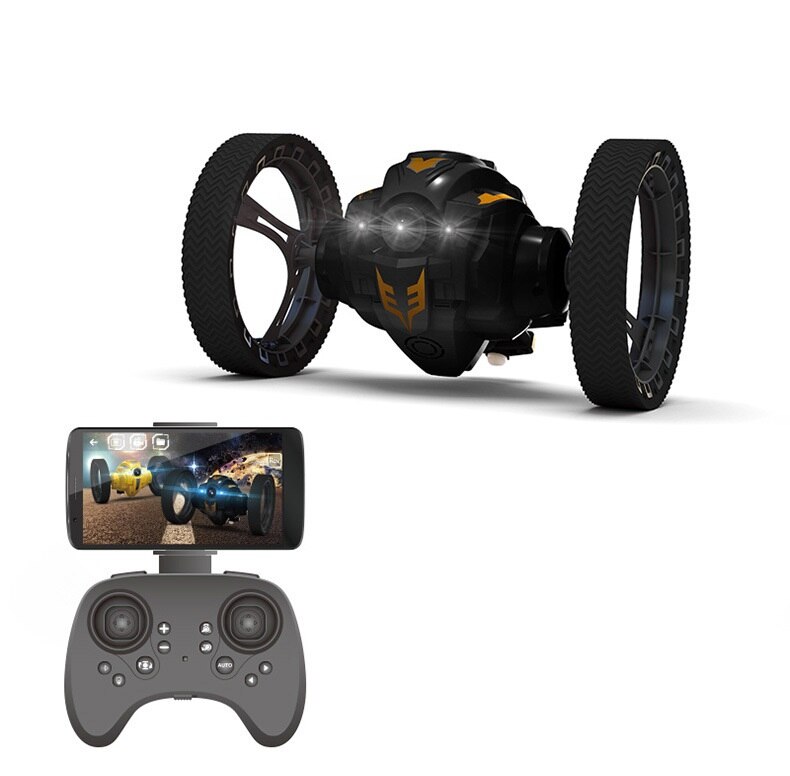 Rc Auto Met Camera Hd 2.0mp Wifi Bounce Auto Peg SJ88 4CH 2.4 Ghz Springen Sumo Met Flexibele wielen Afstandsbediening Fswb: black with 2MP