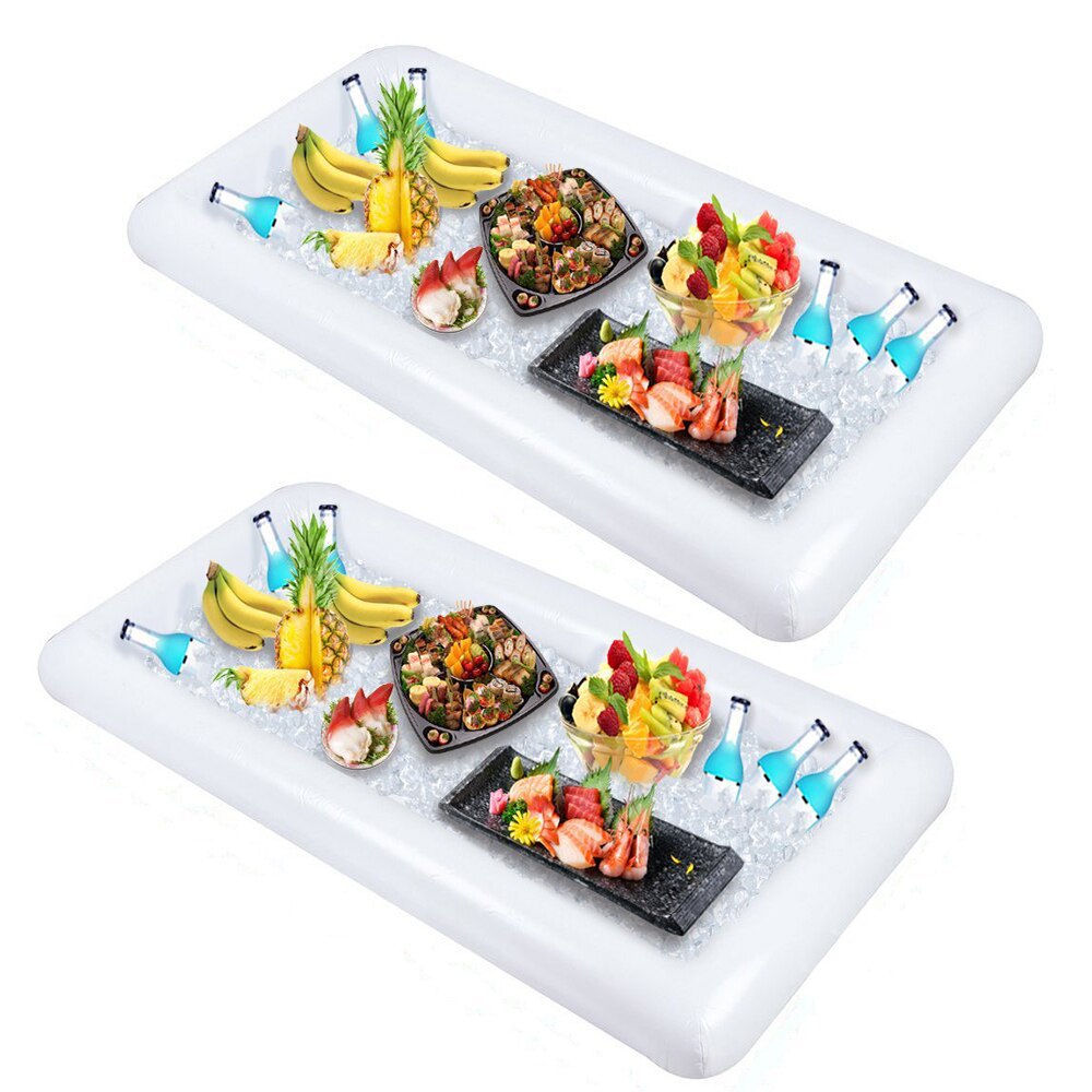 Flotador de piscina inflable para mesa de cerveza, colchón, cubo de hielo, bandeja para Bar de ensalada, soporte para bebidas y alimentos, aire para de agua de verano