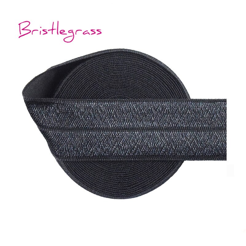 50 yardas 1 "25mm sólido brillante FOE doblar sobre Spandex elástico satinado bandas de la cinta del pelo, vestido de la corbata DIY costura: Charcoal