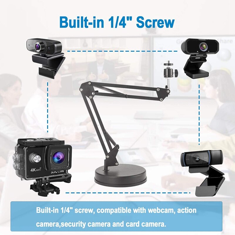 Desktop Webcam Stand 22 Inch Suspension Boom Scissor Arm Stand Met Base, Compatibel Voor Logitech Webcam C922