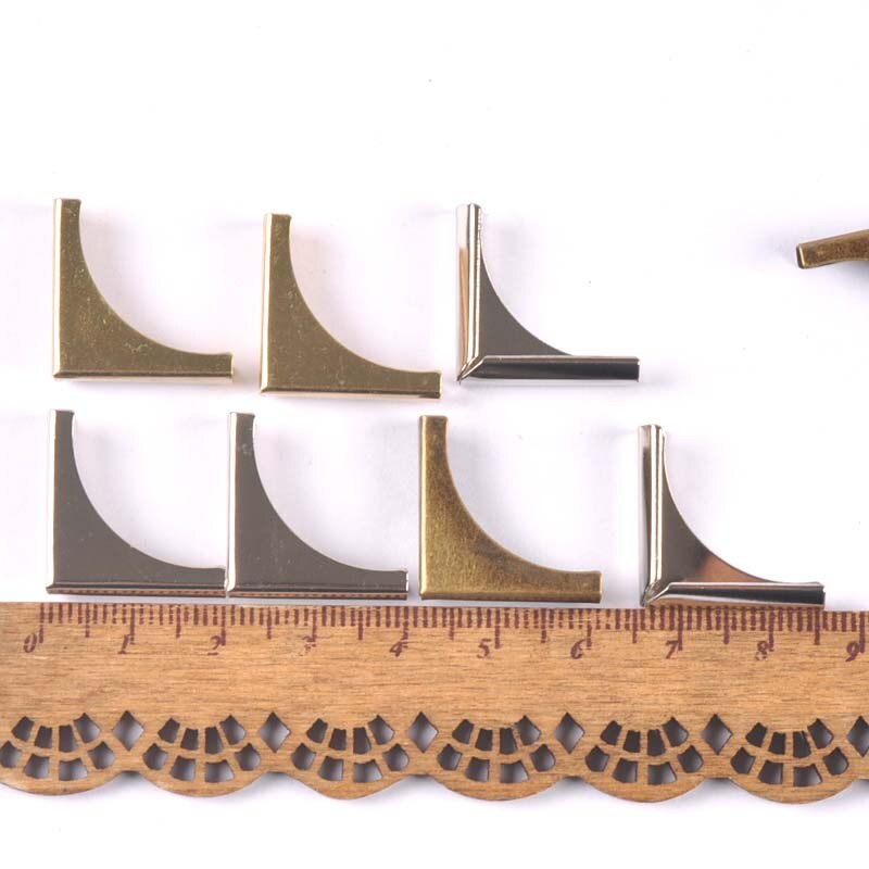 Esquinas de Metal plateadas/doradas/bronce para libros, álbumes de recortes, menús, protectores de esquina, manualidades, 20x20x4mm, 30 Uds.