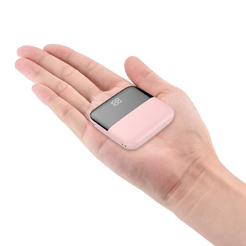 Przenośny Mini Power Bank 10000MAh wyświetlacz LED zewnętrzna podwójna ładowarka USB typu C dla iPhone/Huawei/Samsung