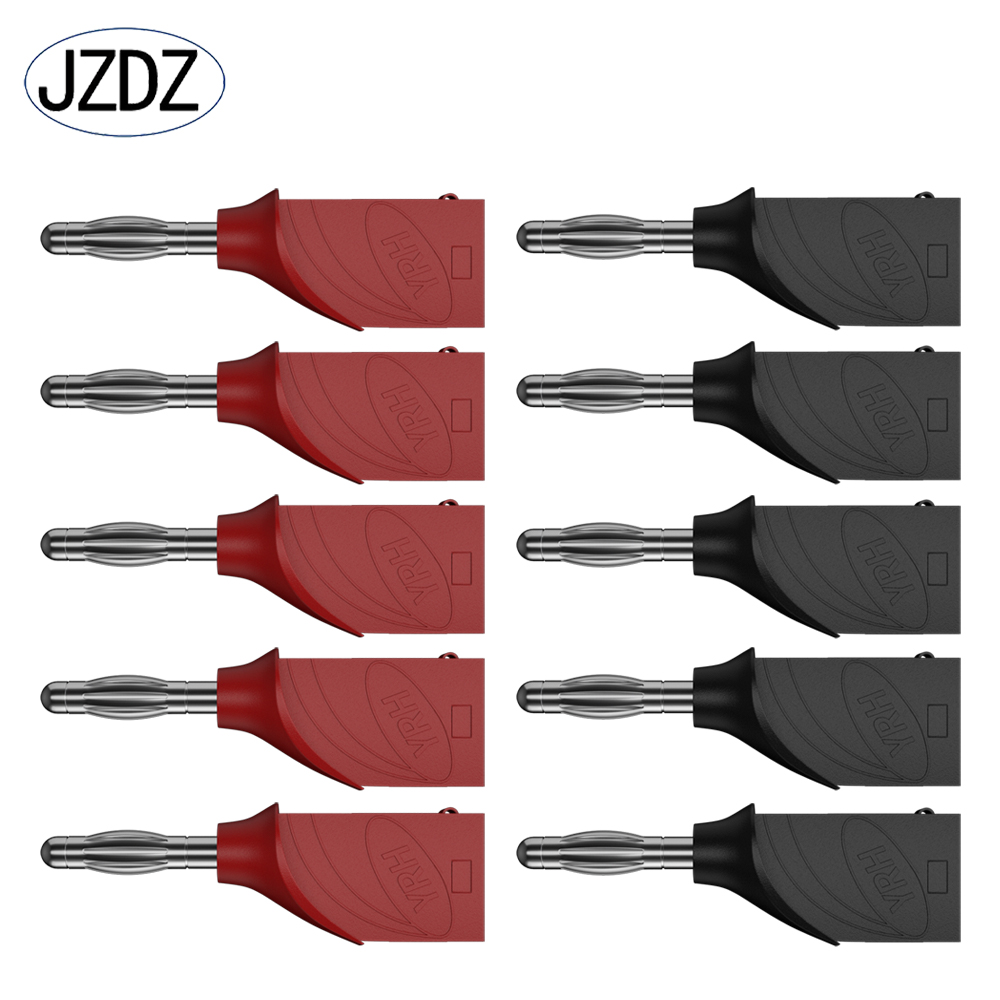JZDZ10PCS 4Mm Stapelbare Banaanstekker Koper Vernikkeld Solderen Elektrische Connector Diy Gereedschap J.10033: Goud