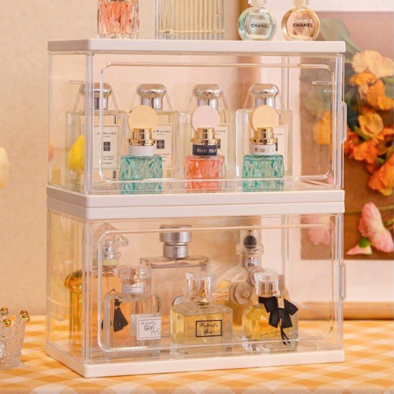 Acrylic Display Cabinet Perfume Storage Clear Cosmetic Storage Box Dustproof Animation Figures Nail Polish Jewelry Display Stand