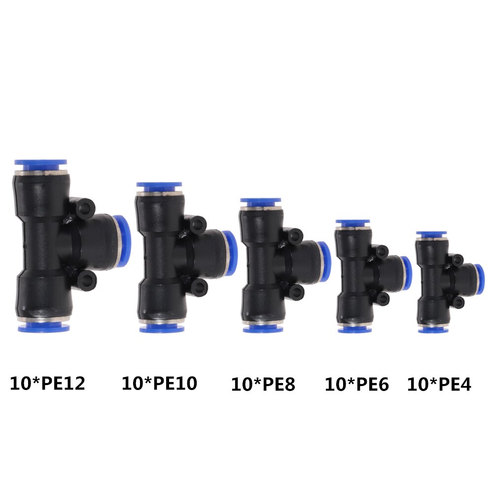 50Pcs/lot Pneumatic Fittings Connector PU PY PE PL Trachea Connector Set Plastic Air water Hose Tube Gas 4mm to12mm: 50Pcs-PE Fittings