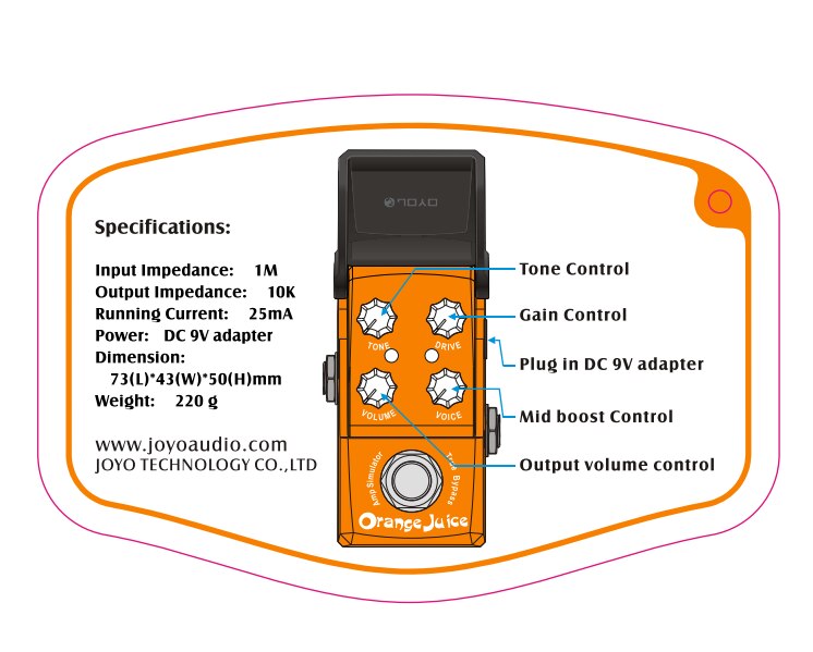 JOYO JF-310 for Orange Juice Punk British rock Simulator Guitar Pedal Overdrive Pedal Effect For Guitar Electric True Bypass