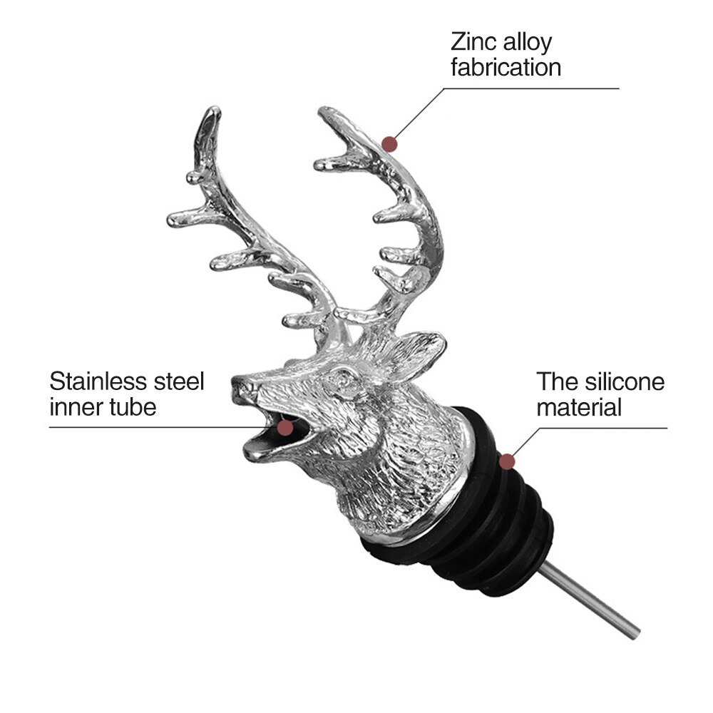 Rvs Herten Stag Hoofd Wijn Schenker Unieke Wijnfles Stoppers Wijn Beluchters Bar Gereedschap 4 Kleuren Keuken Accessoires