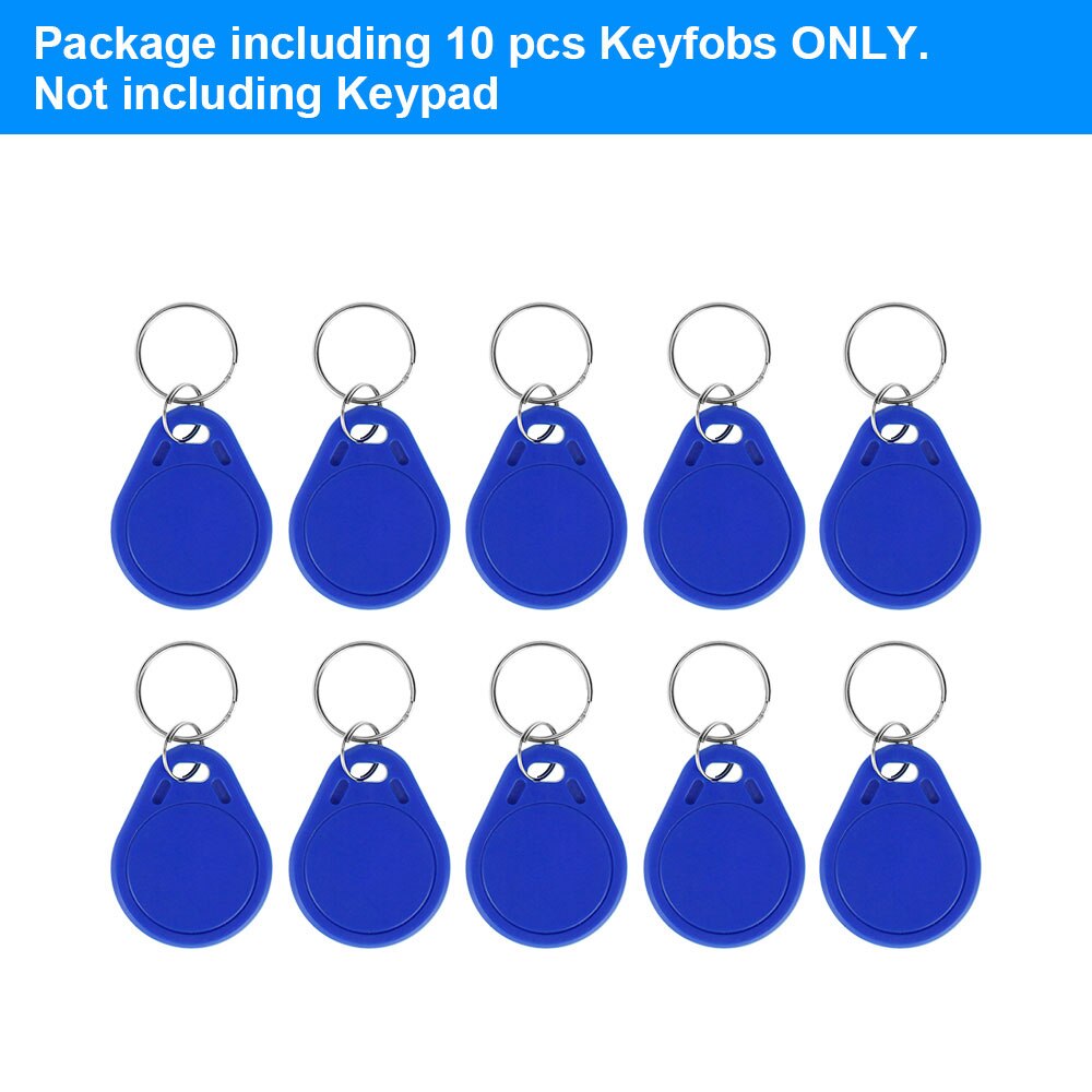 Mobile Phone NFC Access Control Keypad RFID Keyboard Access Controller System Fingerprint IP68 Waterproof 13.56MHz Card Reader: 10pcs Keyfobs ONLY