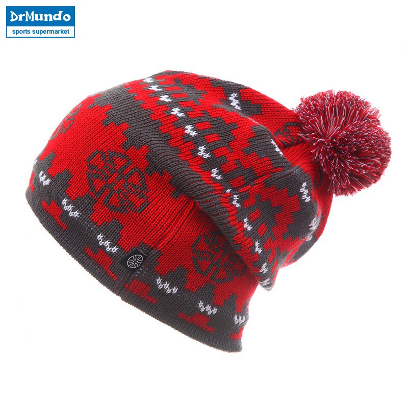 Unisex varma vinterstickade skidmössor för män och kvinnor skullies and beanies snowboardkeps