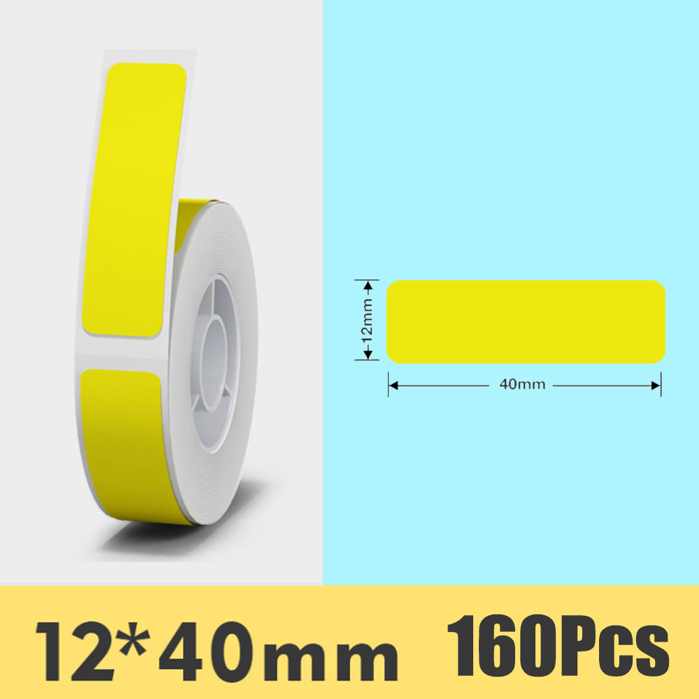 Niimbot D11 D110 D101 Mini Label printer paper Printing Label Waterproof Anti-Oil Price Tape Scratch-Resistant Label Sticker: Yellow 12X40mm
