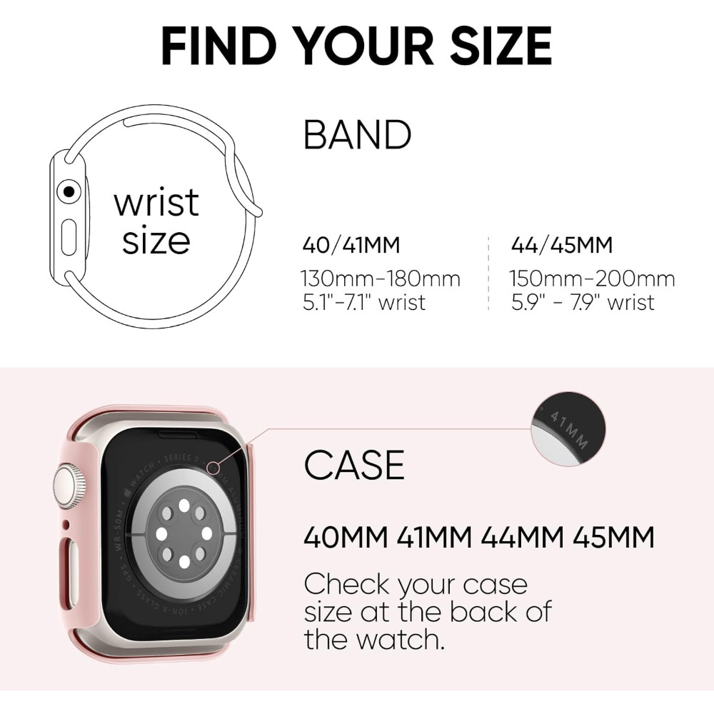 Band + hoesje voor Apple Watch Band 40 mm 41 mm 44 mm 45 mm Screenprotector Siliconen sportarmband voor iWatch Series 9 8 7 SE 6 5 4