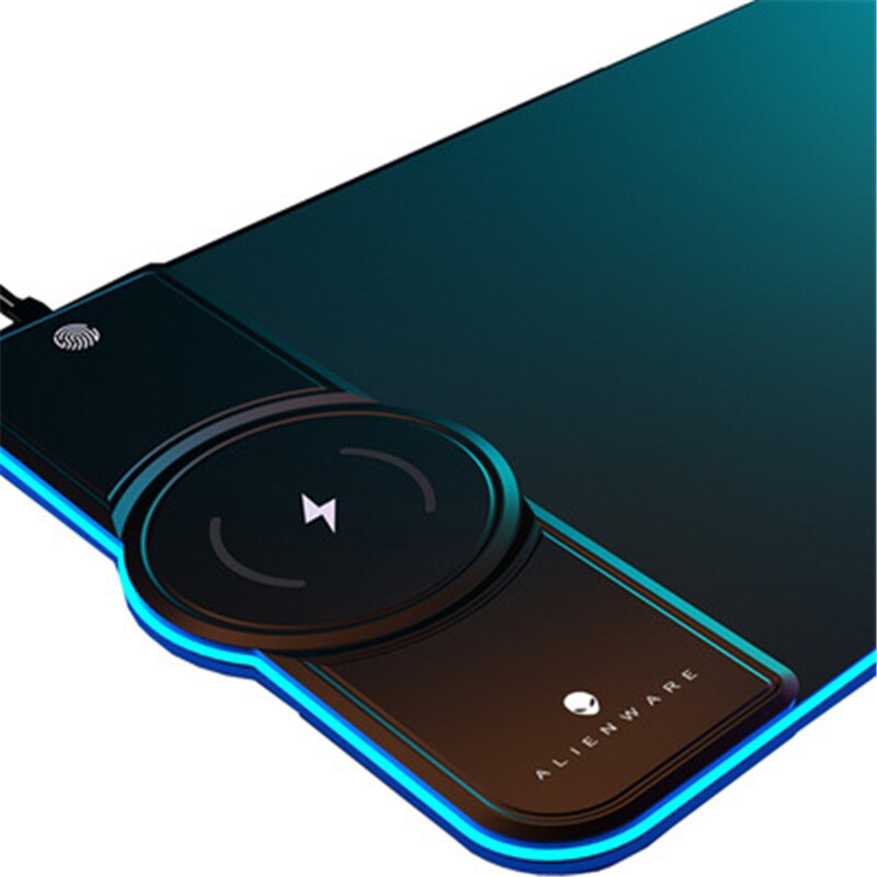 For Alienware Alien RGB Symphony Luminous Oversized Gaming Mouse Keyboard Table Mat 10W Wireless Fast Chargecompatiblecell phone