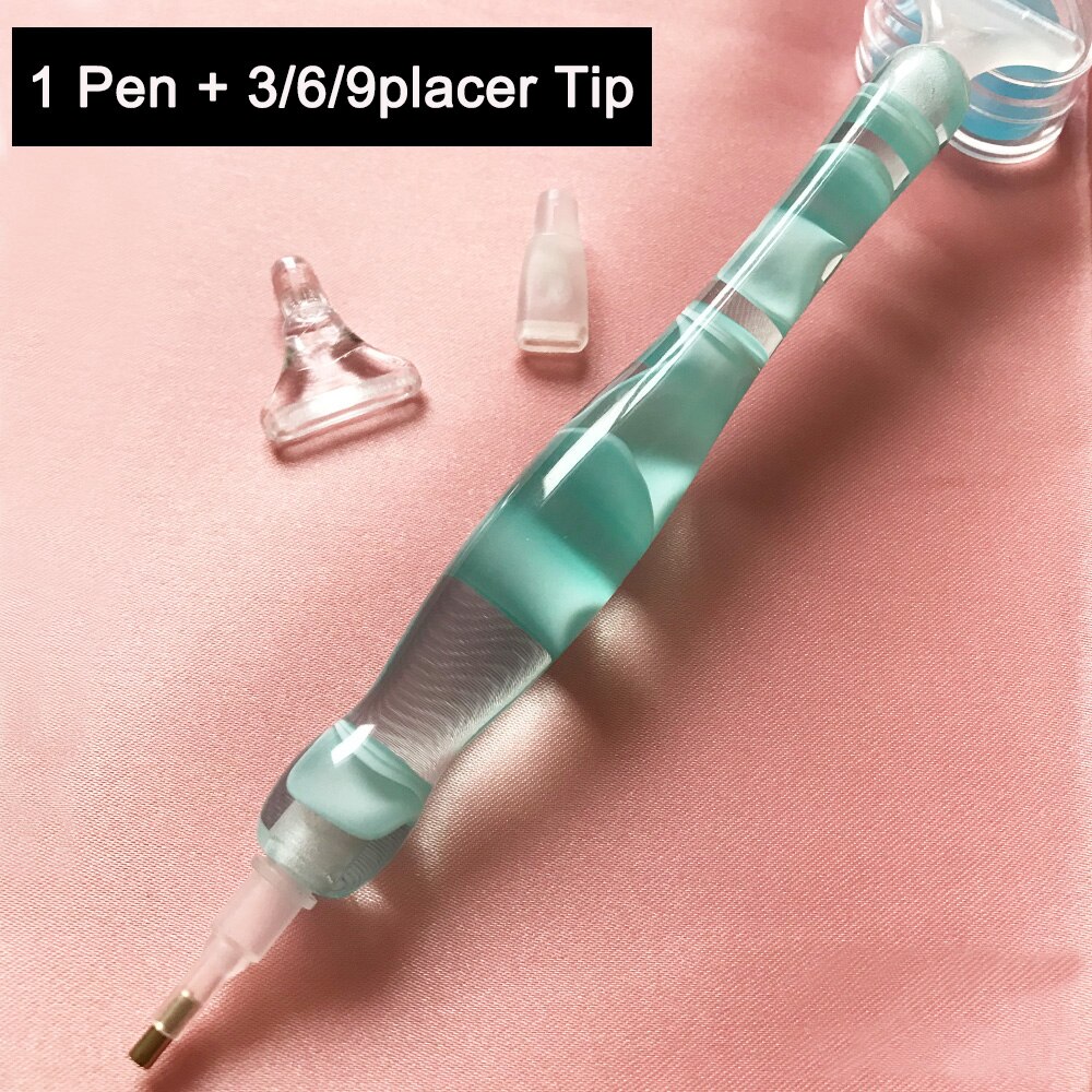 Diamond Painting Tools Handmade Point Drills Pen for 5D Painting with Diamonds Accessories: light green