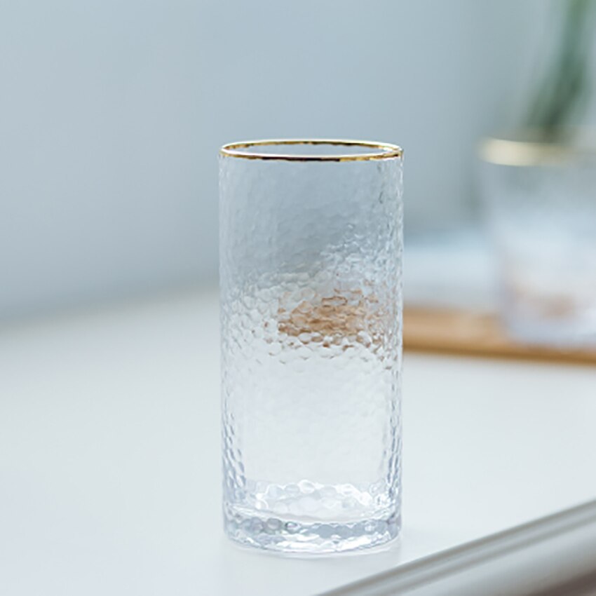 Gold Rim Bathroom Tumblers Toothbrush Holder Cup Transparent Glass Couple Brushing Cup Hotel Home Supplies Multi-function
