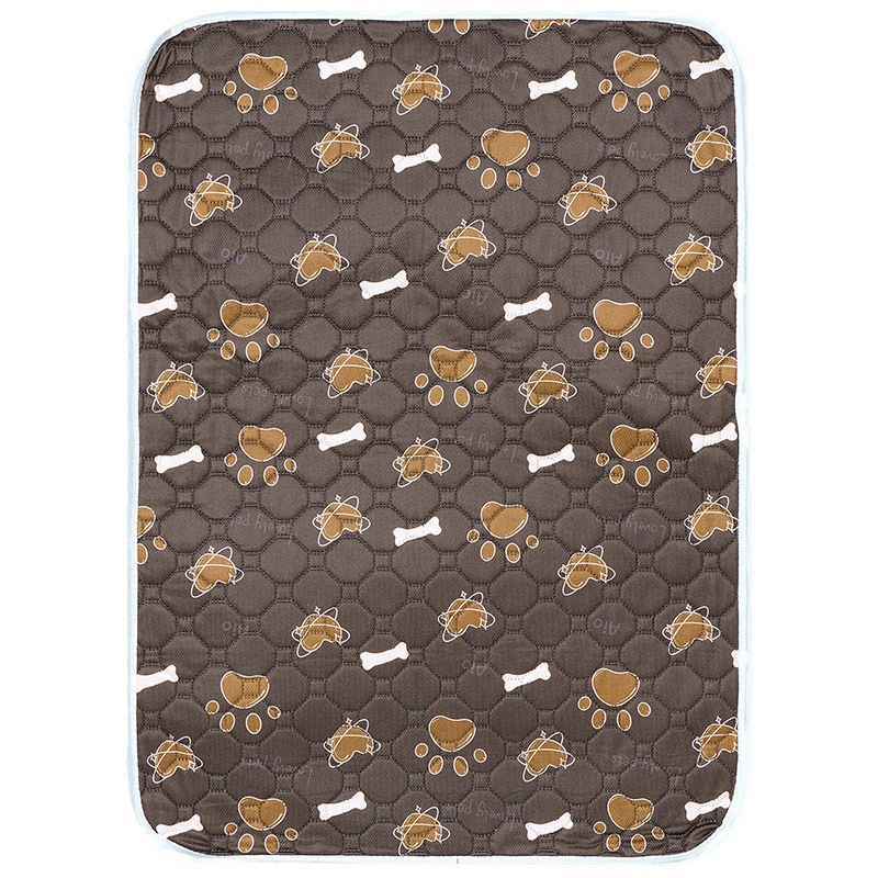 Mata chłodząca dla zwierząt z nadrukiem cyfrowym, tkanina o fakturze ptasiego oka i chłonna bawełna - wodoodporna i antypoślizgowa z TPU, idealna robić legowiska dla zwierząt.: L / Ciemnoniebieski