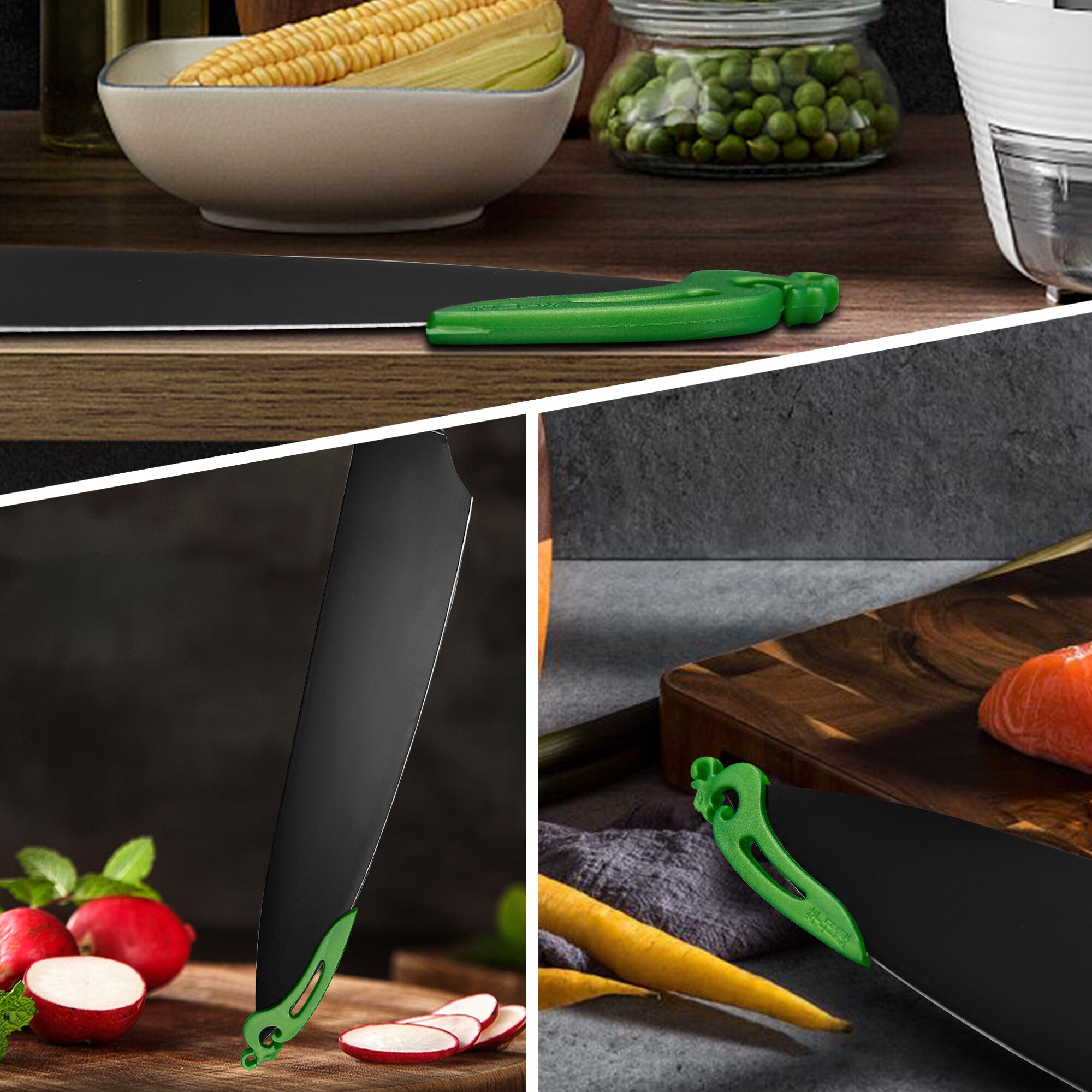 Couvercle de pointe de couteau de cuisine, 50 pièces/lot, blagues pratiques, couvercle de protection, couteau élargi, pointes de couteau en plastique, étui transparent