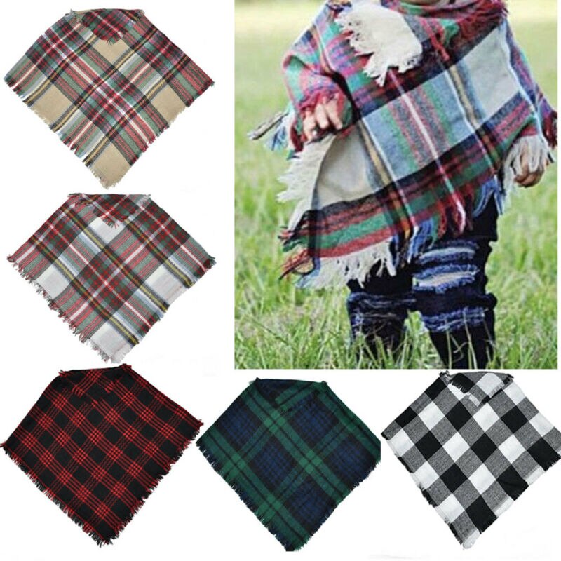Enfants bébé Cape châle fille hiver automne vêtements classique Plais gland Cape châle enfant en bas âge enfants écharpe Cape de noël manteau châle