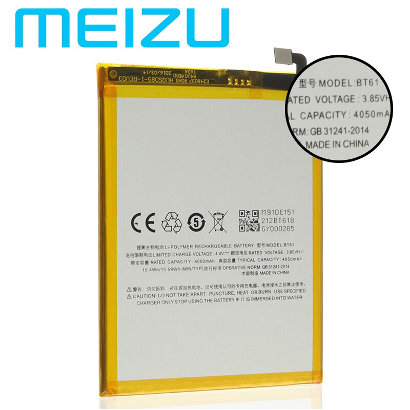 Meizu BT61 4000Mah 100% Originele Batterij Voor Meizu M3 Note L681 L681H M681 M681H Telefoon Productie Batterij + tracking Nummer