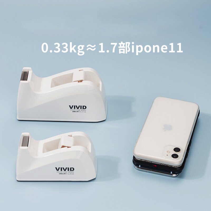 DELI Cute Office Tape Dispenser Plastic Stationery Sealing Tape Cutter Washi Tape Storage Organizer Cutter Office Tape Dispen