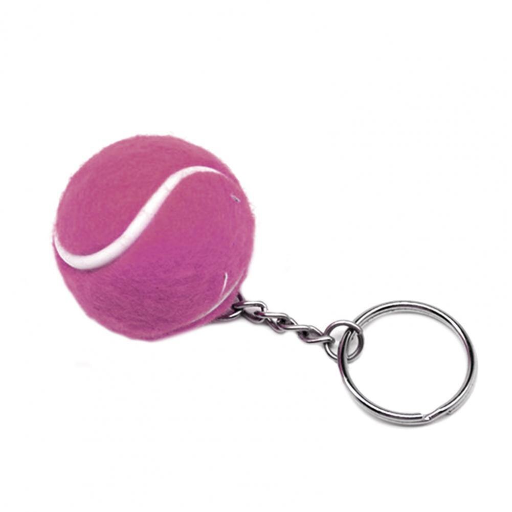 Keychain Lovely Key Ring Mini Soft Flocking Sport Ball Tennis for Kids Tennis Keychain