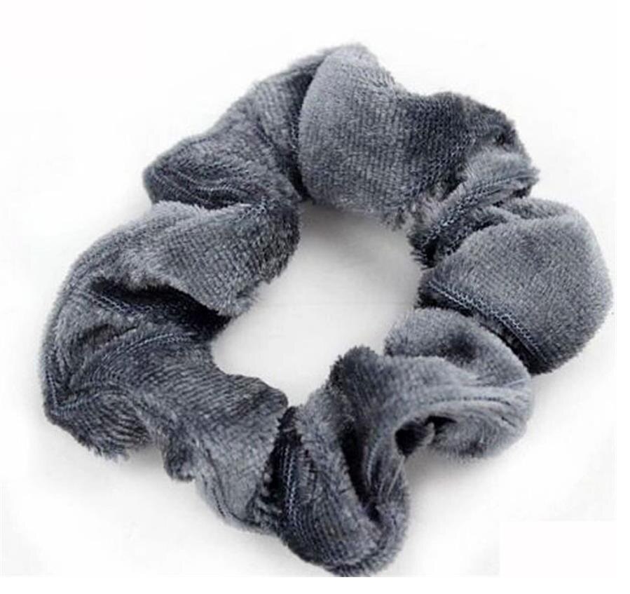 1pc sólido senhora veludo cabelo scrunchies anel feminino meninas elástico cabelo bandas de borracha acessórios para mulher rabo de cavalo titular: Gray