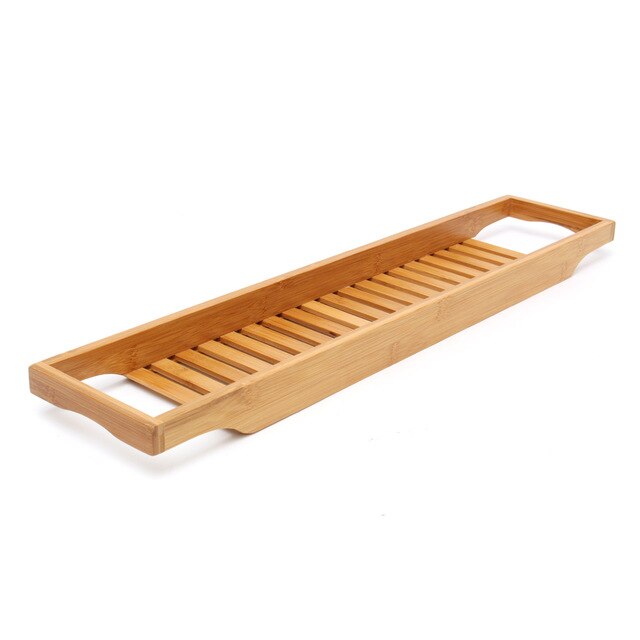 70-105cm Extendable Bamboo Bathtub Trays Bath Caddy Tray Home SPA Wooden Bathtub Tray Book Wine Tablet Holder Reading Rack: 70x14.6x4.5cm