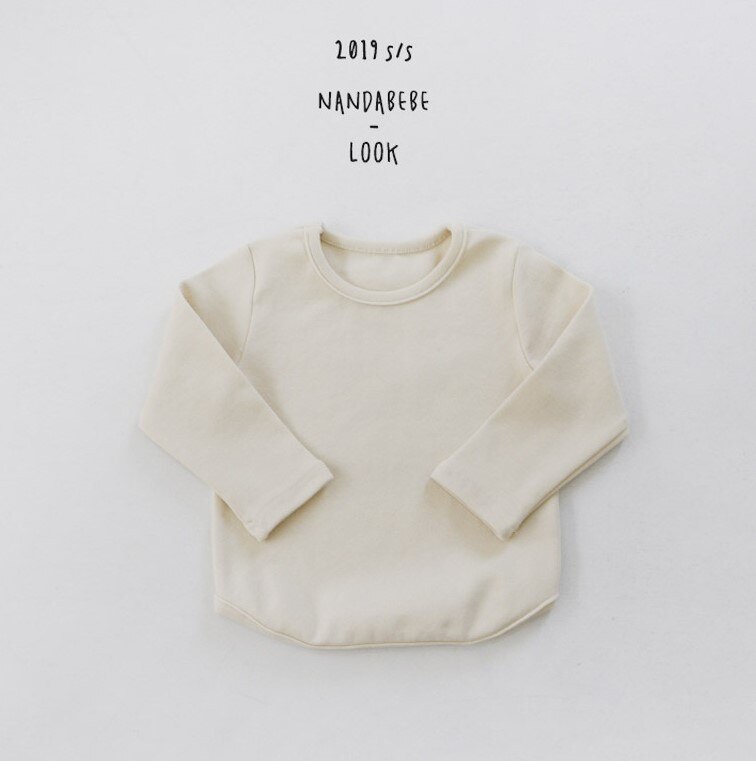 Baby Katoen Ronde Hals T-shirt Voor Jongens En Meisjes, Eenvoudige En Veelzijdige Elastische Binnenste Base T-shirt Lente