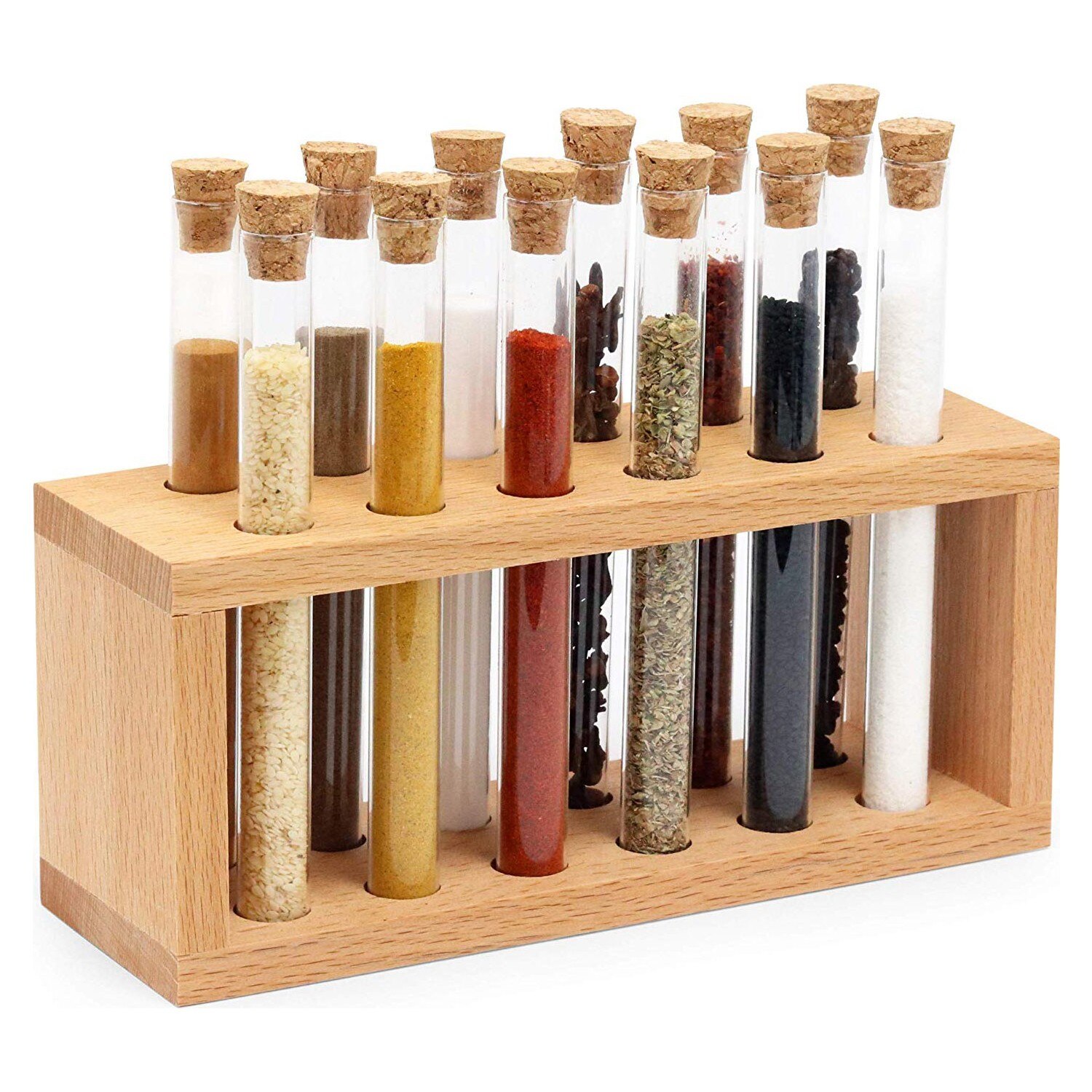 Kitchen Tools Round Spice Bottles Wooden Spice Tubes 8 pieces 12 pieces Kitchen Sets Accessories For Scuba Cork Salt Caller