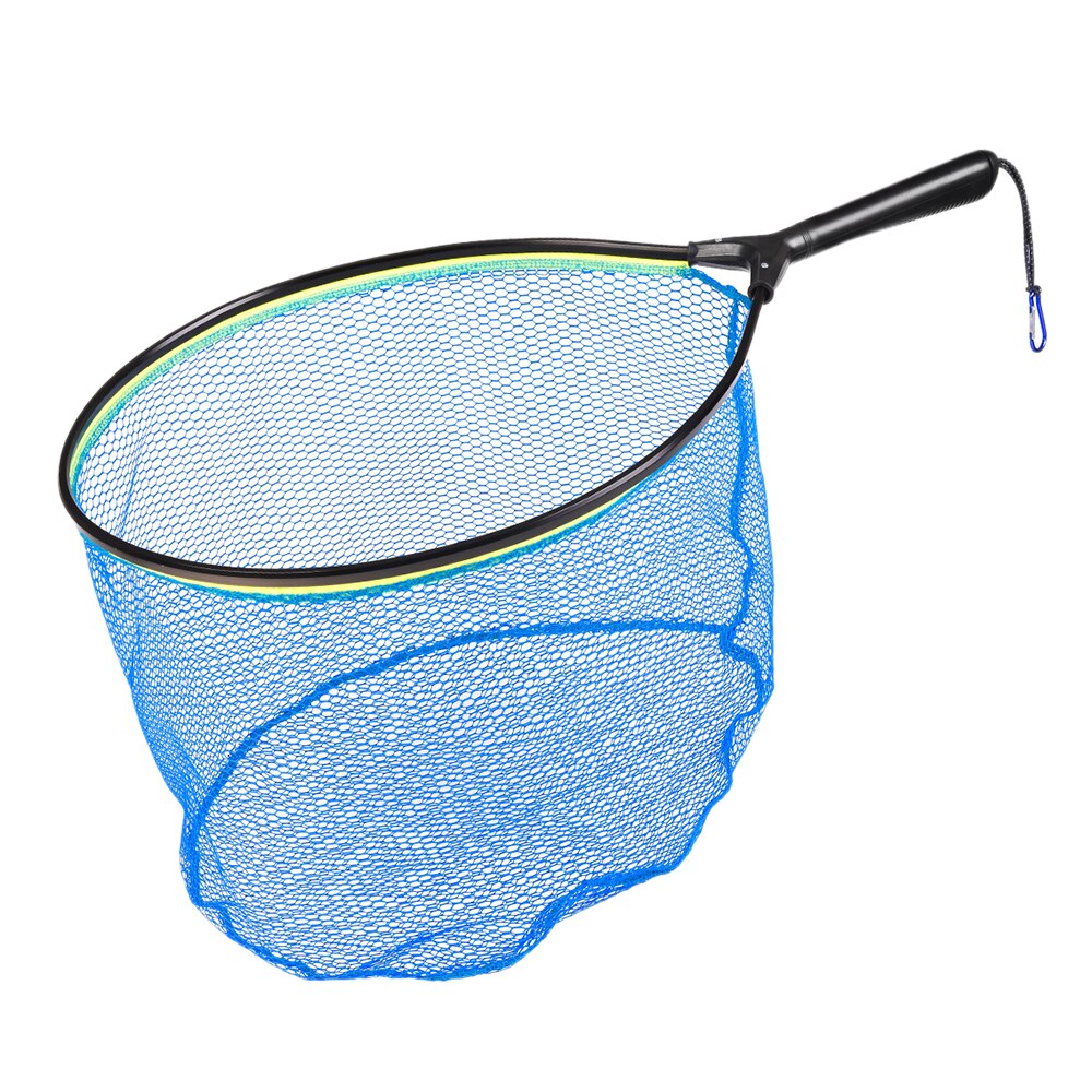 Lightweight Fish Landing Net Fly Fishing Fish Saver Knotless Nylon Mesh Trout Hand Net: Blue