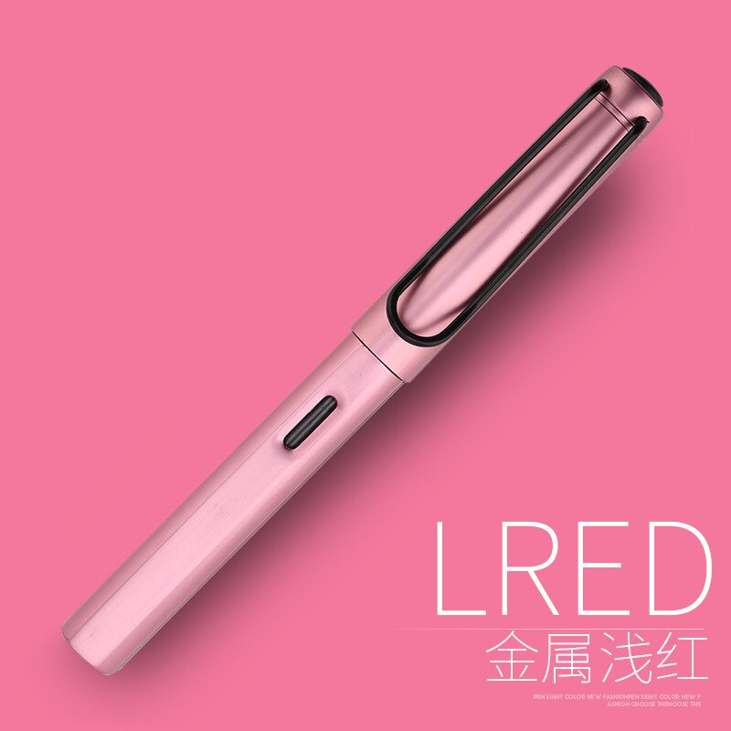 Hollow Out Clip Metal Fountain Pen 0.38mm 0.5mm Posture Correction Ink Pens Stationery School Office Supplies: Pink / F