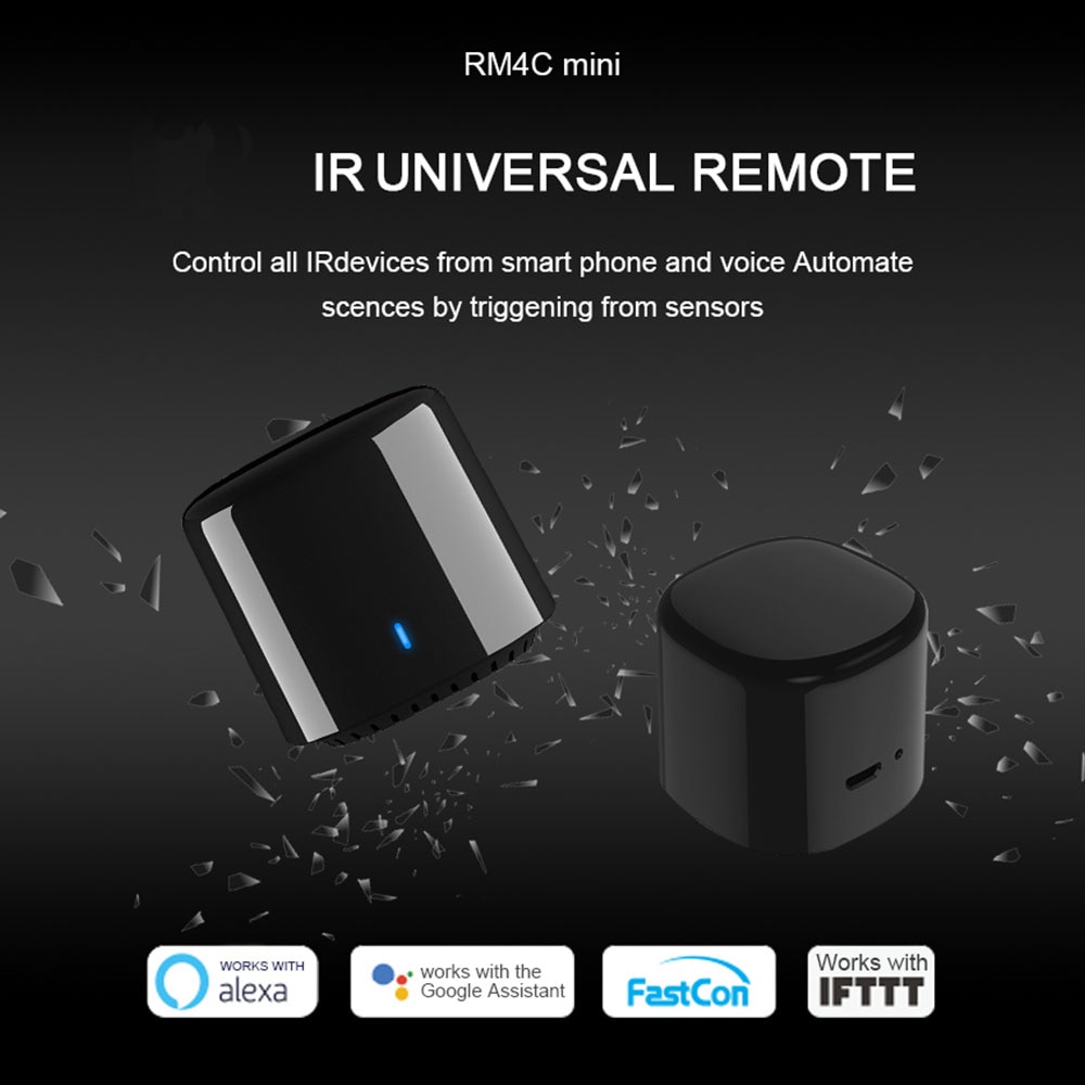 Broadlink  rm4 pro  rm4c mini universel intelligent fjernbetjening smart home automation kompatibel alexa google home